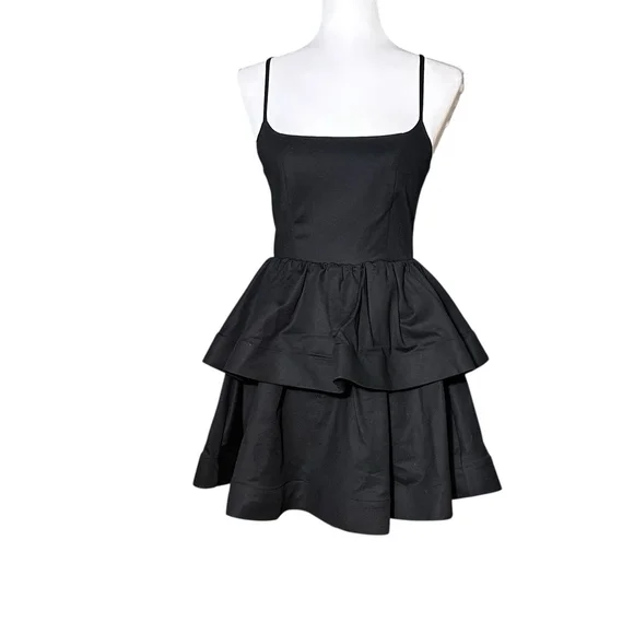NBD x Revolve Babydoll Mini Dress S Black Tiered Katerina Prom Glam Party  Dance